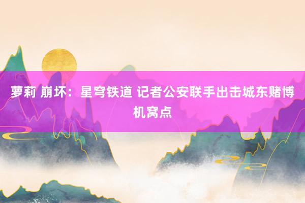 萝莉 崩坏：星穹铁道 记者公安联手出击城东赌博机窝点