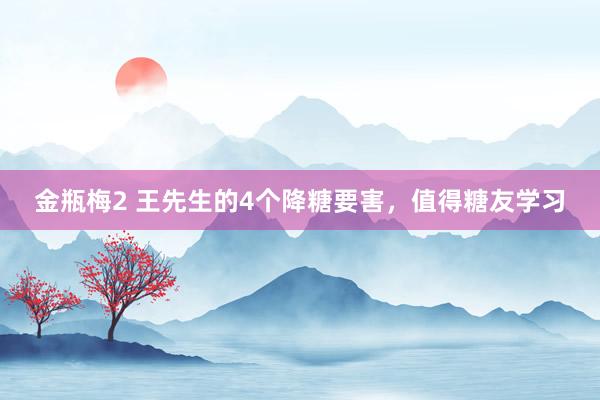 金瓶梅2 王先生的4个降糖要害，值得糖友学习