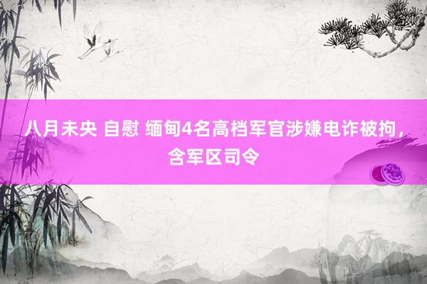 八月未央 自慰 缅甸4名高档军官涉嫌电诈被拘，含军区司令