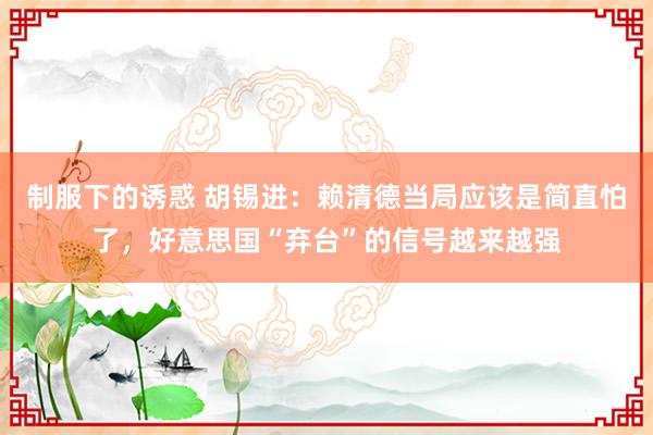制服下的诱惑 胡锡进：赖清德当局应该是简直怕了，好意思国“弃台”的信号越来越强